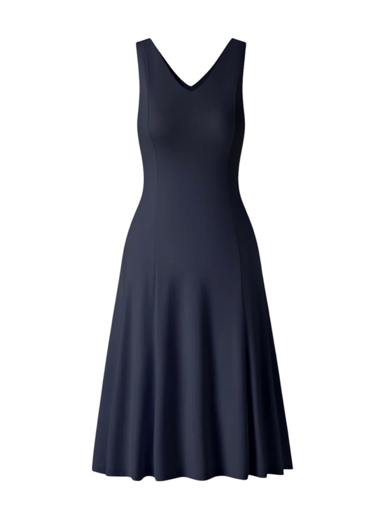 OGL Dresses & Skirts - OGL Navy Stretch V-Neck Midi Dress